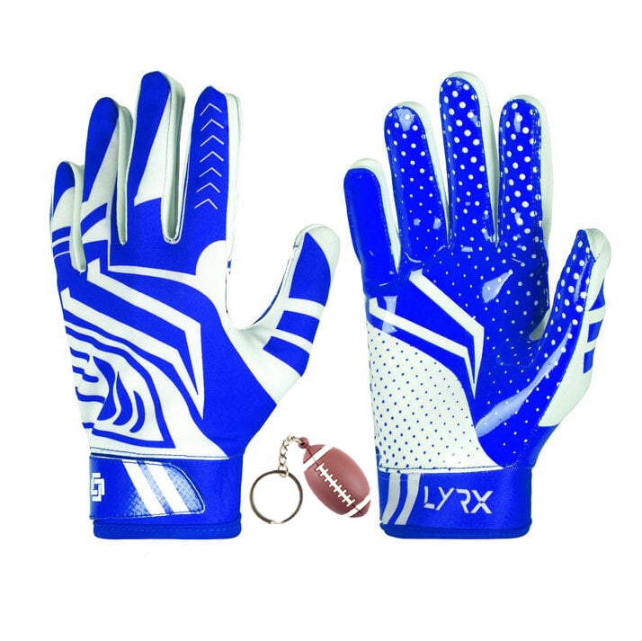 LYRX Professional Football Receiver Gloves with Optimal Silicone Palm Non-Slip Grip Control Ultra-Stick Sports Lightweight Glove and Precision Fit Youth | Adult