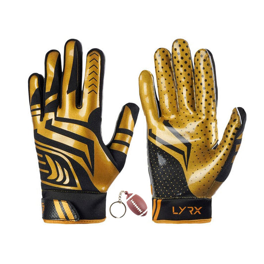 LYRX Professional Football Receiver Gloves with Optimal Silicone Palm Non-Slip Grip Control Ultra-Stick Sports Lightweight Glove and Precision Fit Youth | Adult