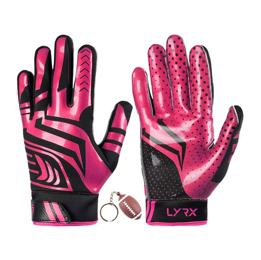 LYRX Professional Football Receiver Gloves with Optimal Silicone Palm Non-Slip Grip Control Ultra-Stick Sports Lightweight Glove and Precision Fit Youth | Adult