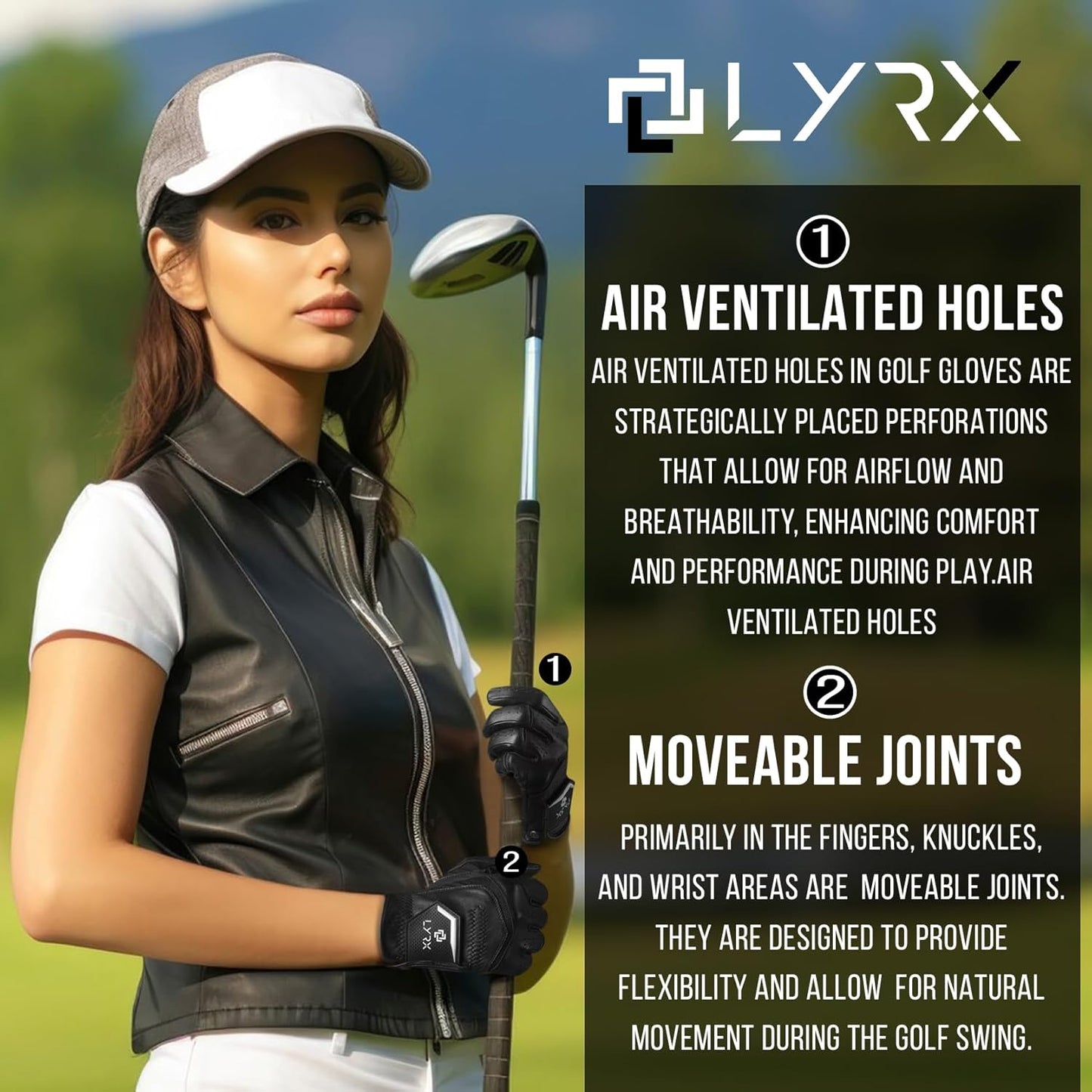 LYRX Pro Series Golf Glove-100% Cabretta Leather with Innovative Elastic Wristband for Peak Performance on The Green