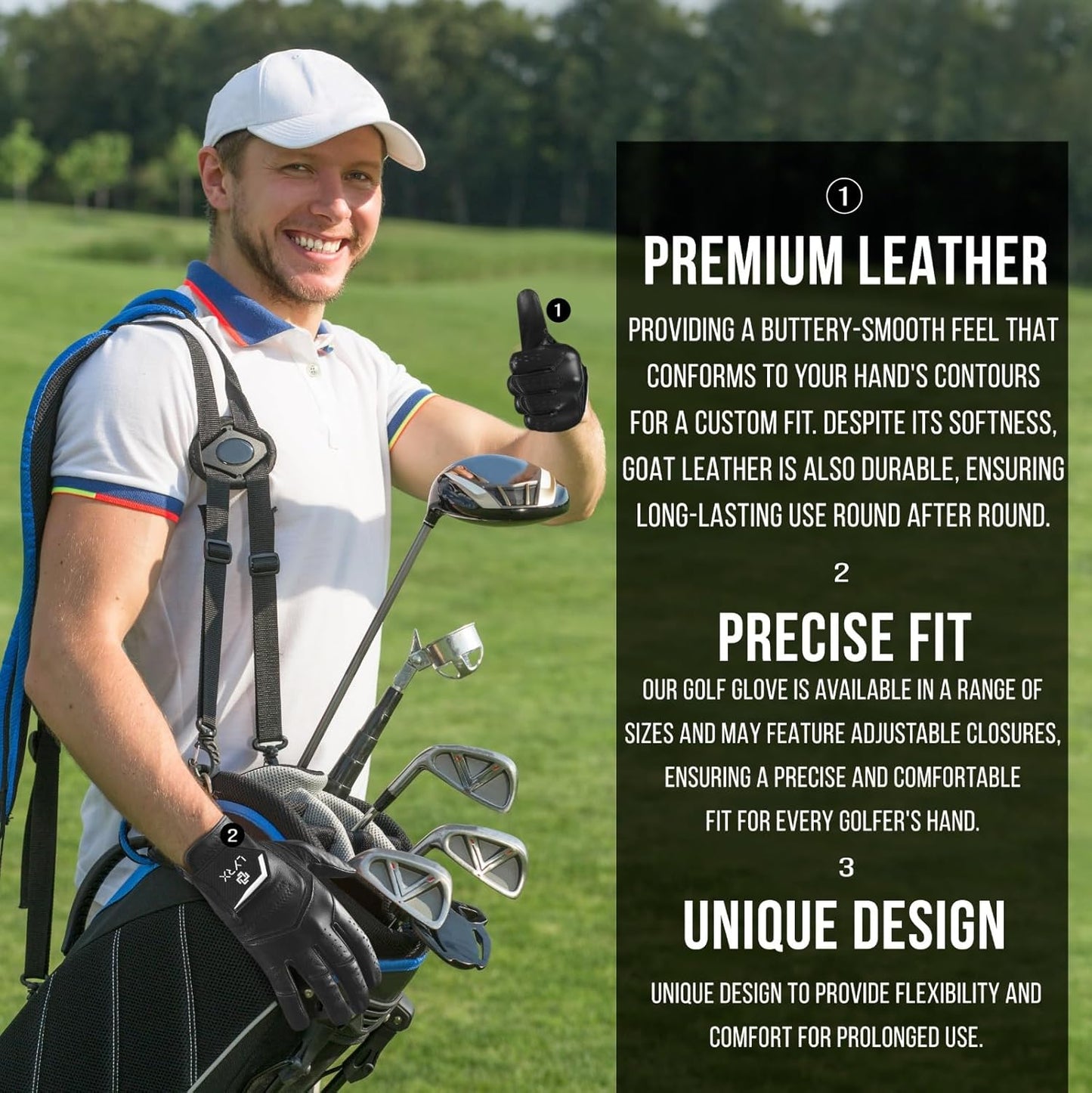 LYRX Pro Series Golf Glove-100% Cabretta Leather with Innovative Elastic Wristband for Peak Performance on The Green