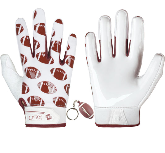 LYRX Kids Football Receiver Gloves: Elevate Your Game with Sticky Wide Performance! Designed for Kids - Experience Comfort and Flexibility with Stretch Fit