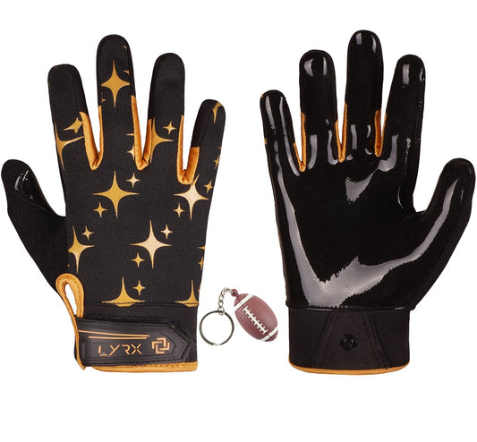 LYRX Kids Football Receiver Gloves: Elevate Your Game with Sticky Wide Performance! Designed for Kids - Experience Comfort and Flexibility with Stretch Fit