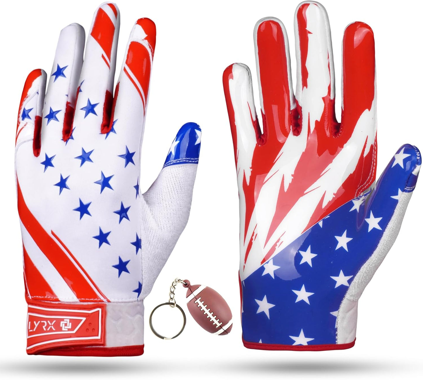 LYRX Kids Football Receiver Gloves: Elevate Your Game with Sticky Wide Performance! Designed for Kids - Experience Comfort and Flexibility with Stretch Fit