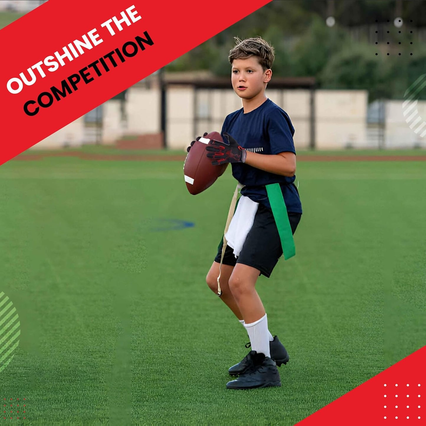 LYRX Kids Football Receiver Gloves: Elevate Your Game with Sticky Wide Performance! Designed for Kids - Experience Comfort and Flexibility with Stretch Fit