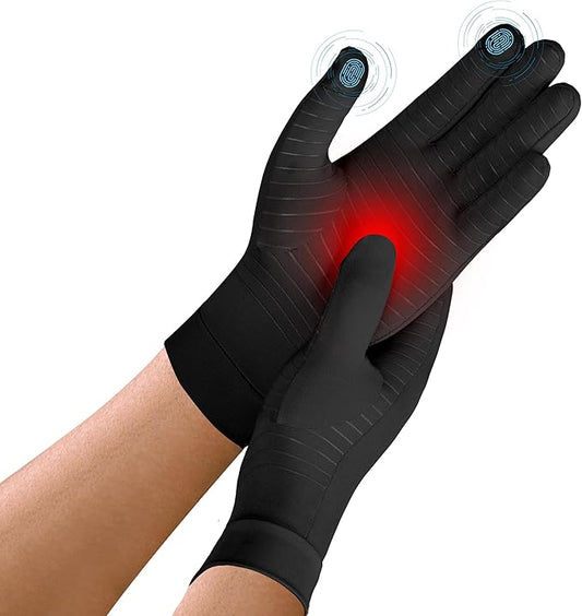 LYRX Arthritis Gloves, Anti-Slip for Women & Men, Typing and Fit for Carpal Tunnel Pain Relief Fingerless & Full Finger Glove