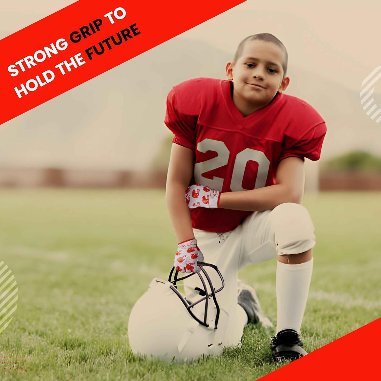 LYRX Kids Football Receiver Gloves: Elevate Your Game with Sticky Wide Performance! Designed for Kids - Experience Comfort and Flexibility with Stretch Fit