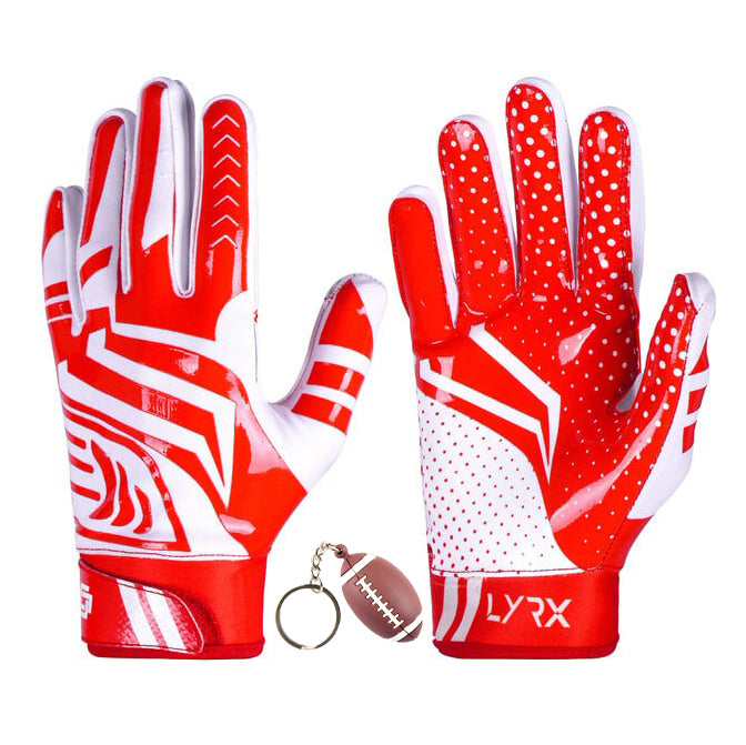 LYRX Professional Football Receiver Gloves with Optimal Silicone Palm Non-Slip Grip Control Ultra-Stick Sports Lightweight Glove and Precision Fit Youth | Adult