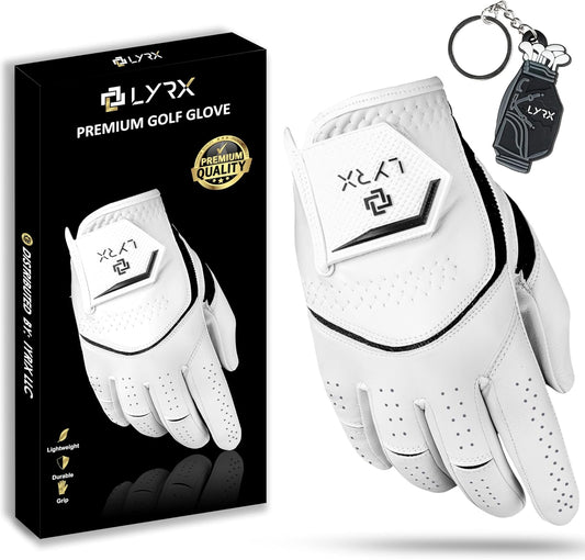 LYRX Pro Series Golf Glove-100% Cabretta Leather with Innovative Elastic Wristband for Peak Performance on The Green