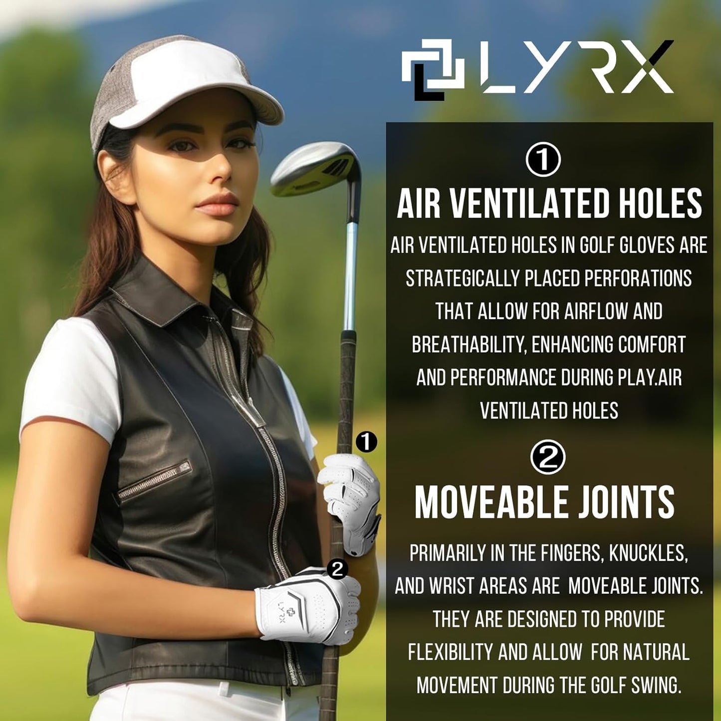 LYRX Pro Series Golf Glove-100% Cabretta Leather with Innovative Elastic Wristband for Peak Performance on The Green