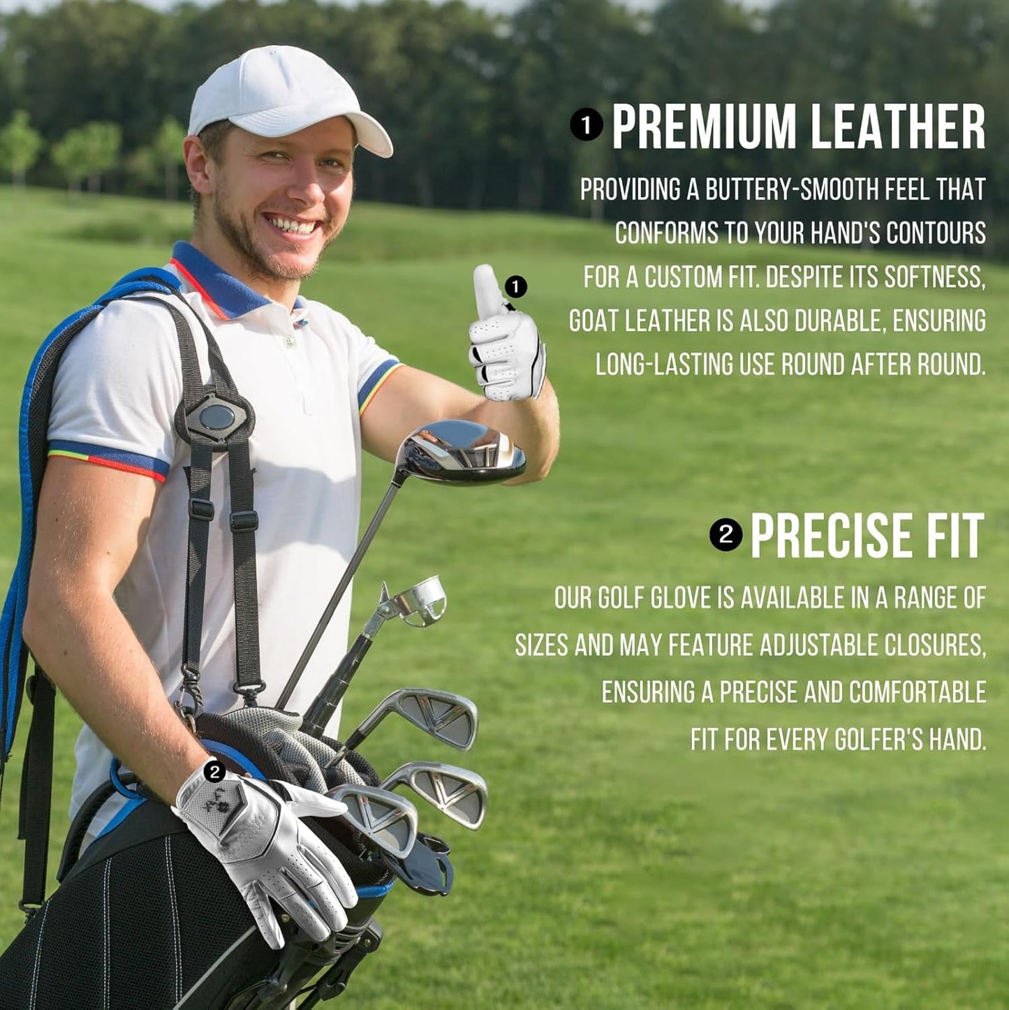 LYRX Pro Series Golf Glove-100% Cabretta Leather with Innovative Elastic Wristband for Peak Performance on The Green