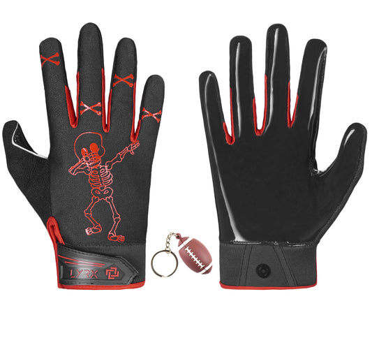 LYRX Kids Football Receiver Gloves: Elevate Your Game with Sticky Wide Performance! Designed for Kids - Experience Comfort and Flexibility with Stretch Fit