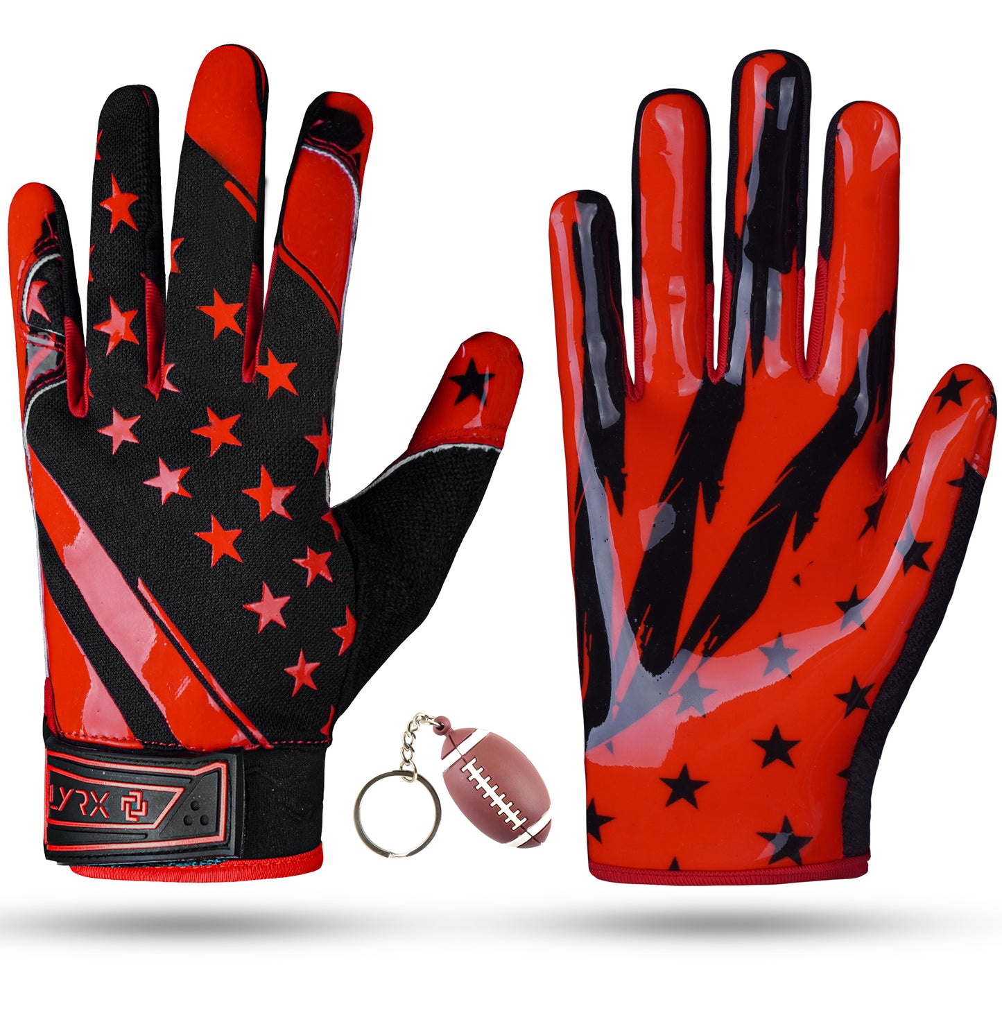 LYRX Kids Football Receiver Gloves: Elevate Your Game with Sticky Wide Performance! Designed for Kids - Experience Comfort and Flexibility with Stretch Fit